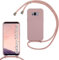 xingting EU Handykette kompatibel mit Samsung Galaxy S8 Plus Handyhülle Verstellbarer Silikon Seil Necklace Hülle-Rosa Gold
