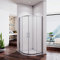 Acezanble cabine de douche 1/4 rond 80x80x195cm en niche, porte de douche coulissante sans receveur, 6mm verre transparent et anticalcaire