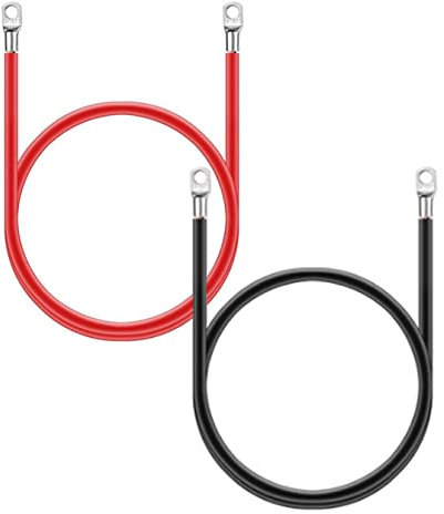 XLKJ 2 Pcs Batería Puente Cables, Cables de Inversor de Potencia Cobre, Cables de Batería para Motocicleta, Automotriz, Marina, Solar, Cortacésped
