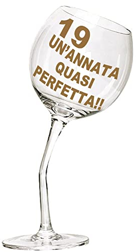 Bombo Bicchiere in Vetro Calice storto per compleanno personalizzato - 440 ml