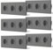 BSEED Schuko Steckdose 6er Pack, 16Amp AC Power Kristallglas Platte, 3 Fach Unterputzdose Steckdose, 228mm Verdreifachen Schutzkontaktbuchse Wandsteckdose Grau