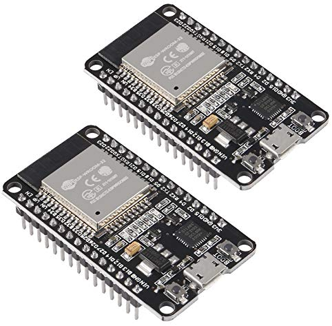 2 Stück ESP32 ESP-32S WLAN WiFi Development Board, NodeMCU Modul 2.4 GHz WLAN WiFi + Bluetooth Dual Modus Modul Mikrocontroller, Antennenmodul ESP-WROOM-32 Chip mit Ultra Low Power für Arduino IDE