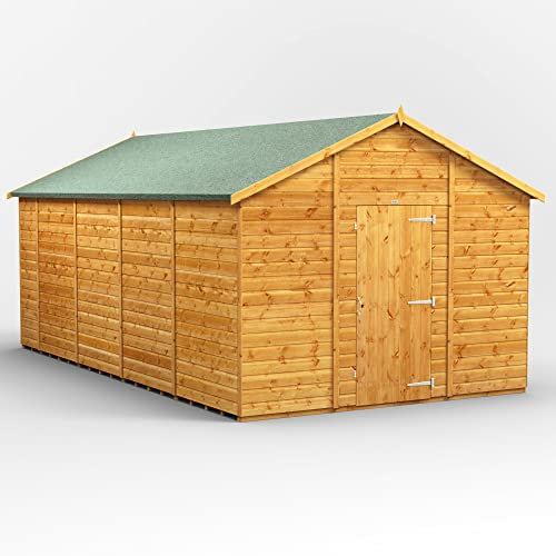 Powersheds High Grade Premium Apex Garden Wooden Shed with Security Features, Door Flexibility, made from Extra Thick Timber, for Storage and Outdoor Needs (Windowless)