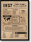 EQUIK PRODUCTS Geburtstagskarte 1937 | Geburtstagsgeschenk für Männer und Frauen | Geburtsjahr 1937 | Vintage Poster | Dekoration und Geschenkidee | Zurück in 1937