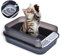 Pfotenolymp Selbstreinigende Katzentoilette - aus Kunststoff - sauberes Design reduziert Unordnung - Katzentoilette - 34.5x50.5x18.5 cm - Cat Toilet - Grau