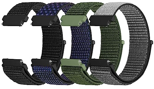 Tiptops 20mm 22mm Nylon Armband mit Schnellverschluss Kompatibel mit Samsung Galaxy Watch/Huawei Watch/Amazfit/Garmin/Fossil, 20mm 22mm Armbänder Herren Damen