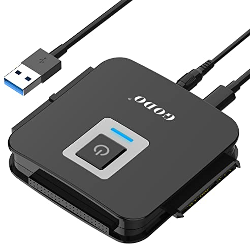GODO SATA/IDE to USB 3.0 Adapter,IDE Hard Drive Adapter Kit,SATA Cable Converter for 2.5/3.5 inch IDE and SATA HDD/SSD,5.25 CD-ROM/DVD-ROM,Include 12V/2A Power Adapter