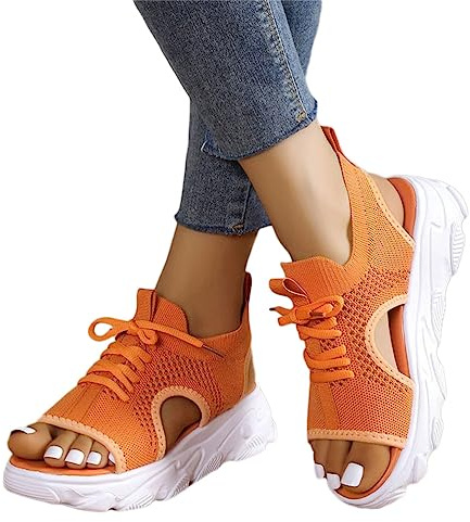 ticticlily Sandalen Damen Sommer Mesh Orthopädische Schuhe Bequem Sport Sommerschuhe Weiche Fussbett Plateau Sandalette