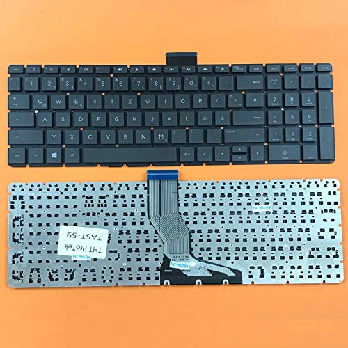 T-ProTek Teclado alemán negro sin iluminación, marco compatible para HP 250 G6