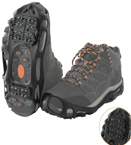 EIS Schnee Griffe, Anti Rutsch Winter EIS Greifer Universal Slip-on Stretch Fit Schnee Spikes Traktion Cleats Steigeisen