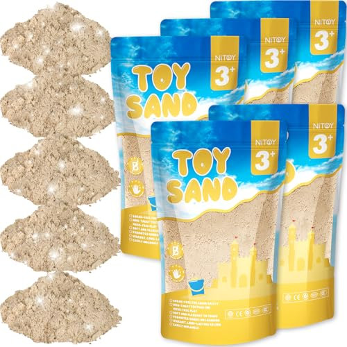 NiToy 5 kg Magic Sand Set für Kinder, Sensorisch Sandspielzeug Zaubersand Geschenk, ideal für kreatives Indoor-Sandspiel, ab 3 Jahren