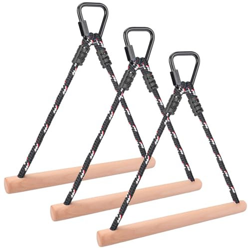 BeneLabel 3 Ninja Monkey Bars Hindernis Outdoor Spielset für Kinder und Jugendliche Schaukel Zubehör Set für Ninja Line Hinterhof Spielplatz Hindernisparcours Training, 113.4 kg Kapazität