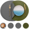 Myir JUN Set de Table Lot de 4, 38cm Set de Table Cuir et Dessous de Verre Double Face Set de Table Lavable ImperméAbles Set de Table Rond Plastique Dessous de Table (Gris & Vert, Lot de 4)