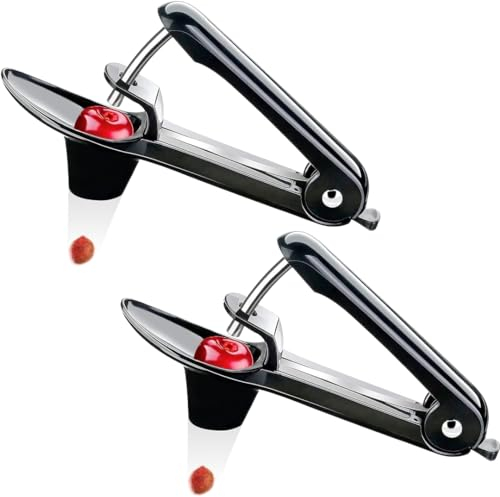 Namre' Kirschentkerner Werkzeug - 2 Stück - Edelstahl Kirschkernentferner - Müheloses Olivenentkerner Werkzeug - Multifunktionaler Kirschentkerner - No Mess Cherries Pitter - One Click The Pit is Out