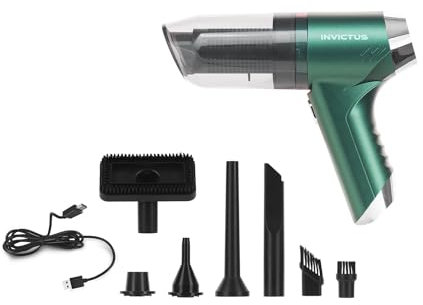 Genius Invictus One Quick Aspirador de mano inalámbrico 3 en 1, sin bolsa, con multifunción, para coche, cocina, teclado, pelo de animales, bomba de vacío, soplador
