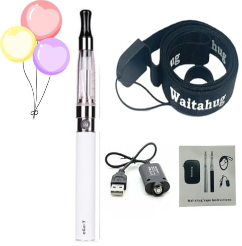 Einzelverpackung eGo T E zigarette starterset, vape aufladbar 1100mAh eGo-T Akku, 1,6ml Kapazität CE4 Verdampfer, ezigarette, e vape ohne nikotin aufladbar,Kein E-Liquid Kein Nik (weiß)