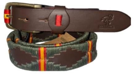 BLANCO NUMERO UNO Cinturón Argentino Bordado de Piel de Vacuno 003 (90)