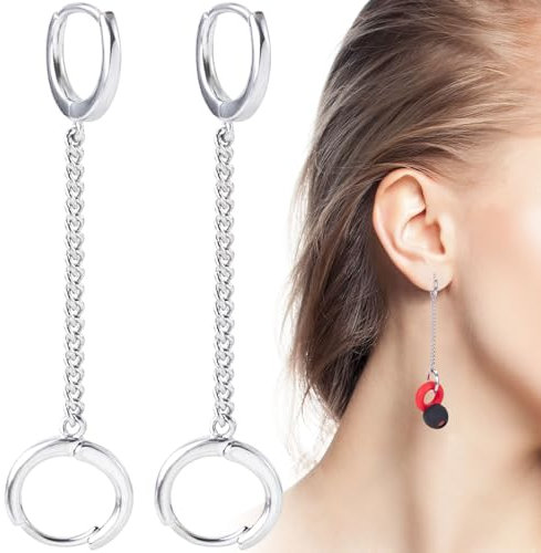 Earplug Holder Earrings Compatible with Earplugs, Double Hoop Earrings, Ear Plugs Earrings Holder, Ear Plugs for Concert Noise Cancelling Ear Plugs, One Size, Copper