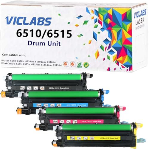 VicLabs 6510 6515 Trommeleinheit für Xerox 108R01420 108R01417 108R01418 108R01419 Trommeleinheit für den Einsatz in Xerox Phaser 6510 6510n 6510dn 6510dni WorkCentre 65110dni WorkCentre 65110 5 651