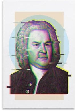 QZFNCOYU Johann Sebastian Bach Poster, klassische Musik, Kunst, Musik, Komponisten, Poster, Leinwand, Poster, Schlafzimmer, Dekoration, Landschaft, Büro, Raumdekoration, Geschenk, 20 x 30 cm