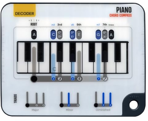 Piano Chord Compass - Learn Keyboard Chords - Back to School Music Learning Tool - Ultimate Tool For Beginner Chords. Music Production Chord Tool, Learning Chords, Expand Music Playing