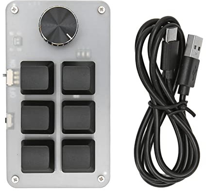 Mtlavishness Keypad Knob Red Mode Plug And Play Mechanical Programmable Keypad For Gaming Office Media 9 Keys With 2 Knobs (6 Keys with 1 Knob)