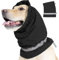 FANSU Cache-Oreilles et Tour de Cou pour Chien, Imperméable Snood pour Oreilles pour Chien, Chauffe Cou et Oreilles de Chien Chats, Snood Chien Confortable et Anti-anxiété (S,Noir)