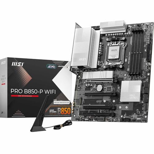 MSI Pro B850-P WiFi Motherboard, ATX - Compatibile con processori AMD Ryzen 9000/8000/7000, AM5 - DDR5 Memory Boost (8200+ MT/s OC), PCIe 5.0 x16 e 4.0 x16, M.2 Gen5, Wi-Fi 7, 5G LAN