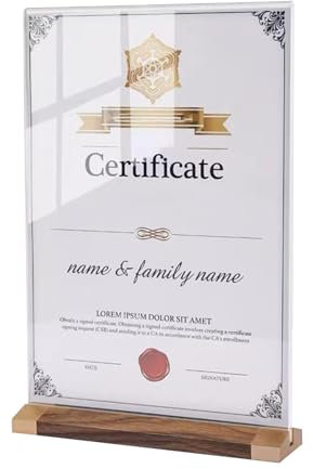 Holzbilderrahmen - rustikales Design mit Doppelseite Acrylglasabdeckung, ideal für Zertifikate und Fotos | Eleganter Desktop -Fotorahmen für Fensterbank oder, perfekt für - und Bürodekoratio