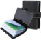 JEYORZY Porta Carte di Credito Pelle, Portafoglio Carte in Vera Pelle con 26 Custodie Protettive Trasparente per Carte, per Documenti D'identità, Carte di Credito, Patente di Guida (Nero)