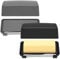 2 Pack Butter Dish with Lid, Gray & Black Plastic Butter Dish with Lid and Knife, Durable & Stylish Butter Crock Butter Container for Countertop & Fridge, Ideal Kitchen Gift, Easy-Clean Design