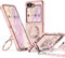 XYZ für Samsung Galaxy Z Flip 5 / Flip 6 Hülle mit Band, Herzen Doppelring Ständer HandyHülle Handykette Frauen Mädchen Dünn Stoßfeste Anti-Kratzt SchutzHülle für Samsung Z Flip 5 / Flip 6 Case, Rosa