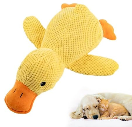 OIGWBPH Anti-Stress Canard Chien - Jouet Indestructible en Peluche pour Chiens, Peluche pour Petites et Grandes Races, Canard Antistress au Design Sécurisé pour Chiens (26 x 23 cm)