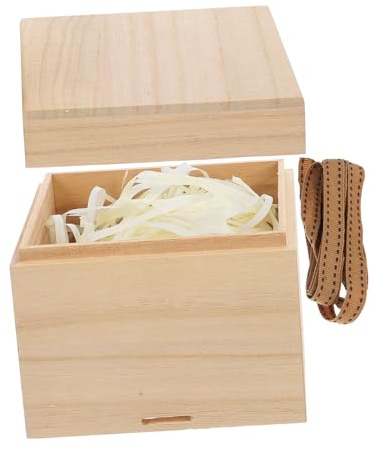 Yardenfun Unfertige Holzkiste mit Deckel Kleine Quadratische Schmuckbox Selbstgemacht Schmuckkästchen mit Feiner Verarbeitung für Uhren Schmuck und Geschenkverpackung