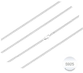 Diorra 925 Sterling Silber Kette, 2mm Silberkette Damen 925 ohne anhänger Goldkette Damen Halskette Schmuck Personalisierte Geschenk für Frauen Mädchen Freundin