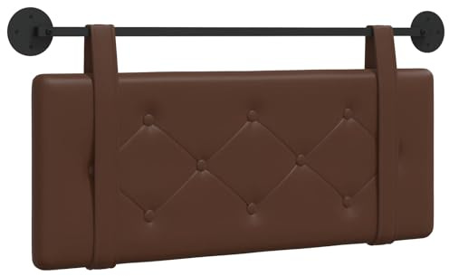 vidaXL Hängendes Kopfteil Braun Kunstleder, Modernes Schlafzimmer, Rechteckiges Wandkopfteil, Gepolsterte Rückenlehne, Minimalistisches Design, Platzsparend und elegant