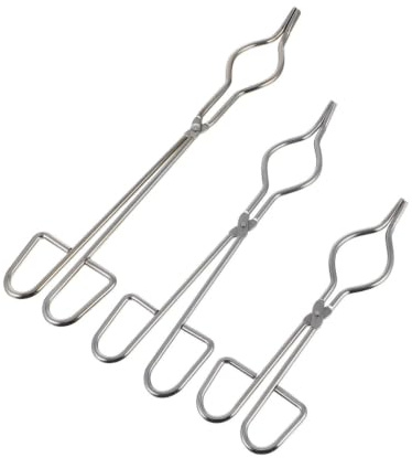 3pcs Stainless Steel Crucible Tongs Lab Clamp for Beakers