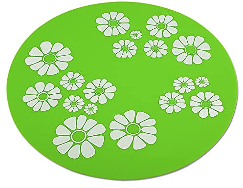 Fontaine à eau automatique sans danger pour chiens chats - De haut de gamme - Tapis antidérapant en silicone - Pour 1,6 l - Fleur