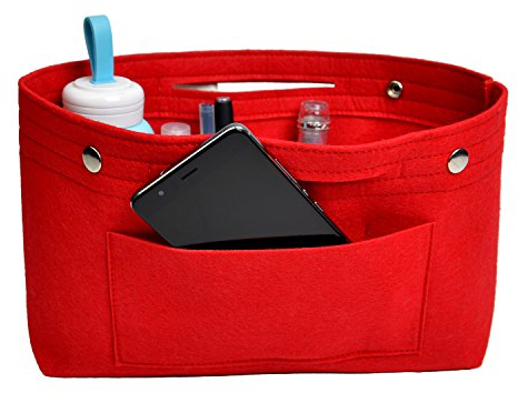 NOTAG Taschenorganizer Handtasche Kosmetik Organizer Tasche Organizer Leichte Große Kapazität Aufbewahrungstasche Accessoires Kosmetiktasche 6 Farben (L, Rot)