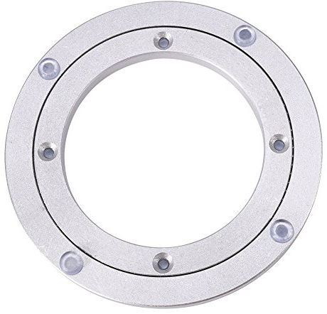 Drehkranz aus Aluminium, 360° Drehlager Drehteller Drehscheibe für Esstisch/Speisetisch(8 Zoll x H 8.5MM-Silber)