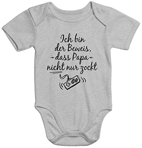 MoonWorks® Kurzarm Baby Body Ich Bin der Beweis DASS Papa Nicht nur zockt Gamer Zocker Spruch lustig