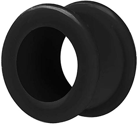 Piercingfaktor Farbiger Flesh Tunnel Silikon Extra Big Double Flared Weich Flexibel XXL Rund Creole Ohr Plug Ear Piercing Bunt 10mm Schwarz