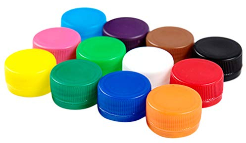 Healifty Lot de 100 bouchons de bouteille en plastique colorés pour enfants, crèche, projets d'artisanat, scrapbooking
