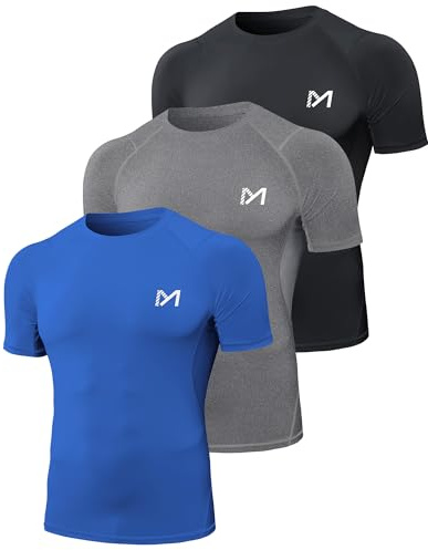 MEETYOO Kompressionsshirt Herren, Laufshirt Kurzarm Funktionsshirt Atmungsaktiv Sportshirt Männer T-Shirt für Running Jogging Fitness Gym