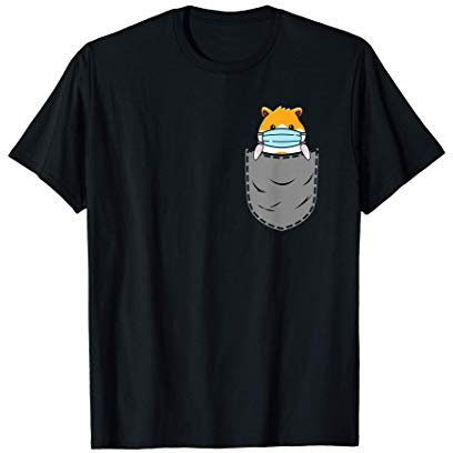 Hamster in Brusttasche Mundschutz Atemschutz Maske Geschenk T-Shirt