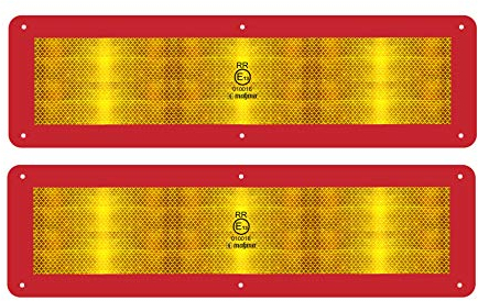 MAGMA 2 Plaque de Marquage Arrière Réfléchissants pour Véhicule Long 12m ECE70 ECE 70 ECE 70.01, Panneau Rétroréfléchissant RR, Résistant aux Rayures, 6 Trous de Fixation, Autoadhésif