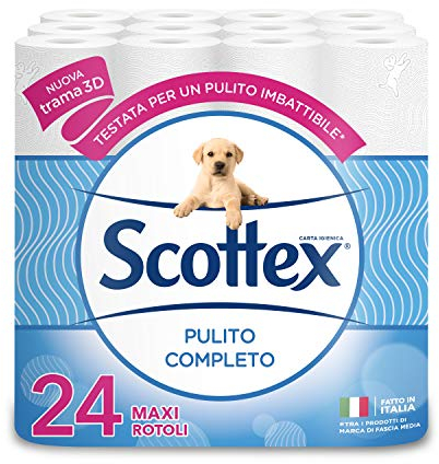Scottex Sauberes Toilettenpapier, 24 Rollen Maxi