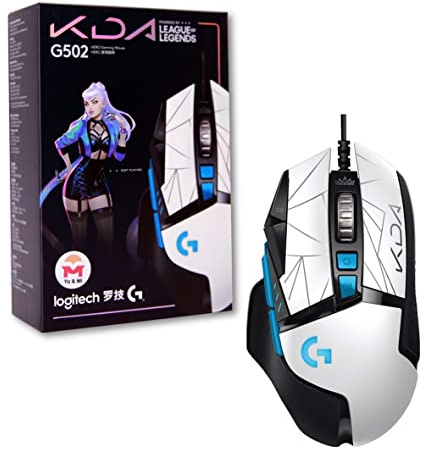 Logitech g502 LoL KDA RGB, Wired Multi-Button Mouse, High Speed, Gaming Mouse, HERO 25K Sensor, Lightweight, Lightweight, Durable, High Sensitivity, Programmable, 11 Buttons, Kobuta Warranty Card,