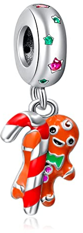 LaMenars Schneemann und Weihnachtsmütze Sterling Silber Charm Perlen für Mädchen Geschenke für Frauen Halskette & Armband