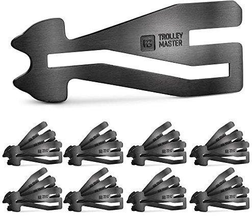 FABACH Trolley Master Stainless Steel Series - Edelstahl Einkaufswagenlöser Schlüsselanhänger für ALLE Einkaufswagen - Einkaufswagenchip Schlüsselanhänger öffnet Frontlader- und Seitenschubfach